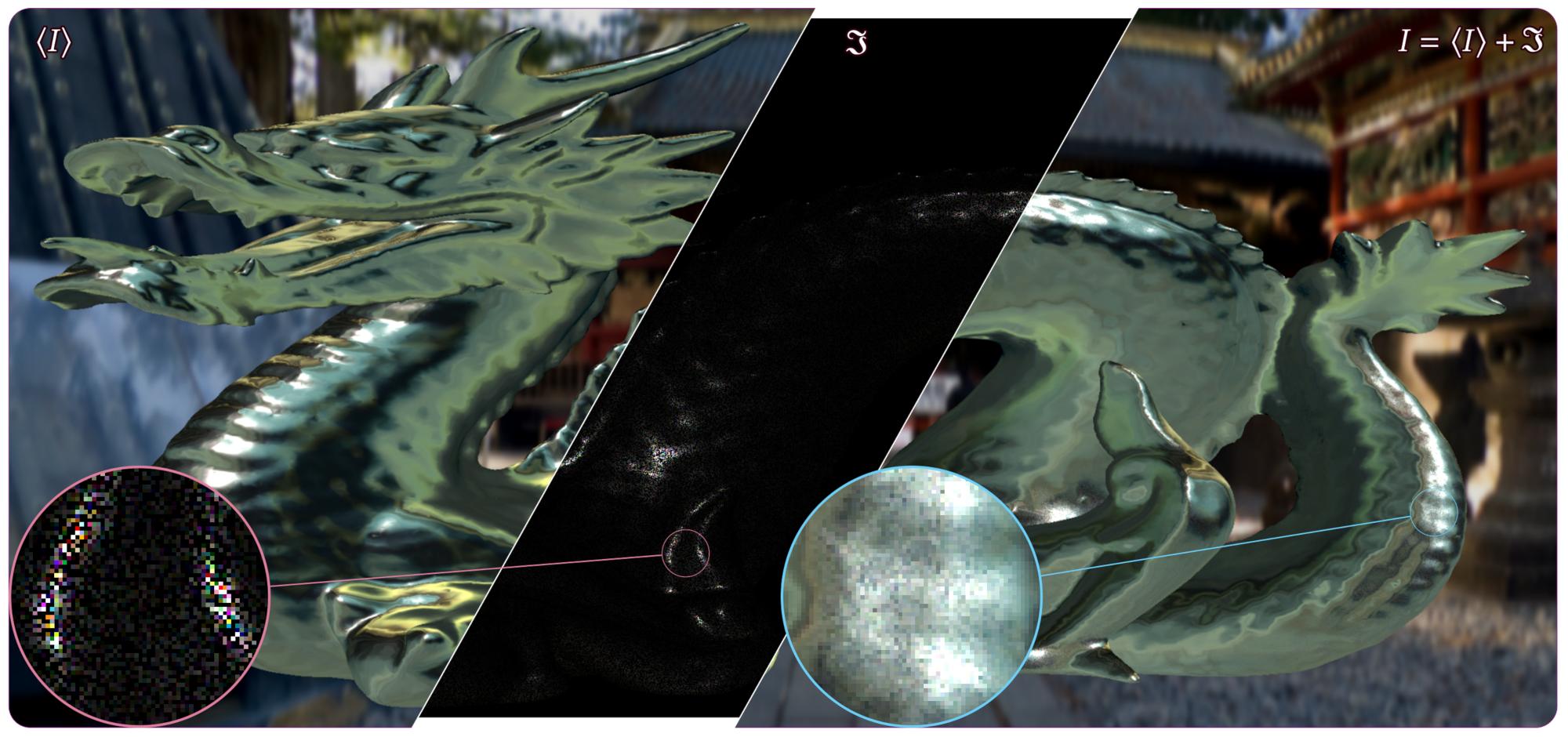 A Stanford Dragon made of chromium rendered under a D65 illuminant.